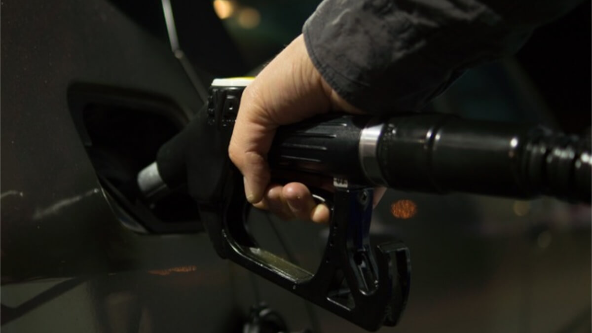 Man fueling is vehicle
