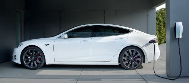 Tesla Model S charging at home