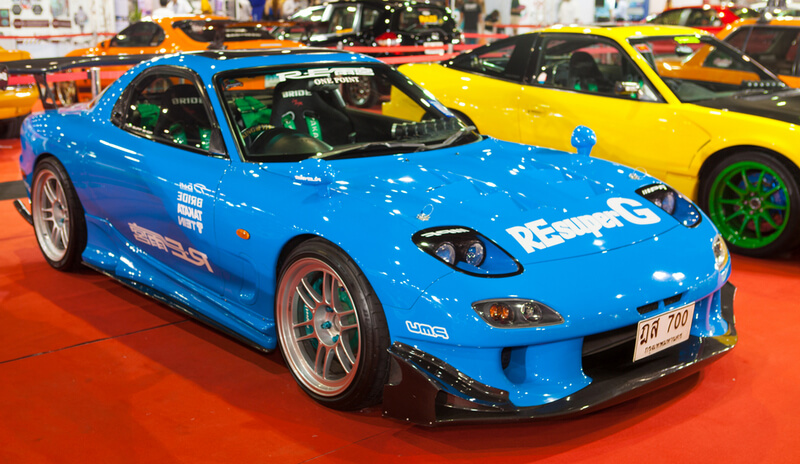 Modified blue Mazda RX-7 FD3S