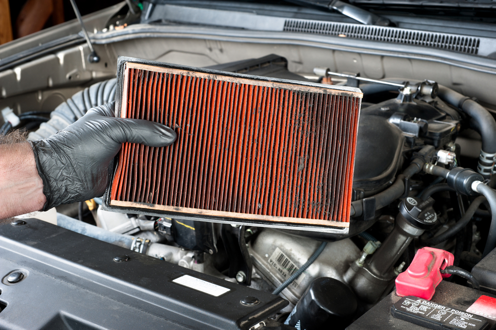 dirty engine air filter