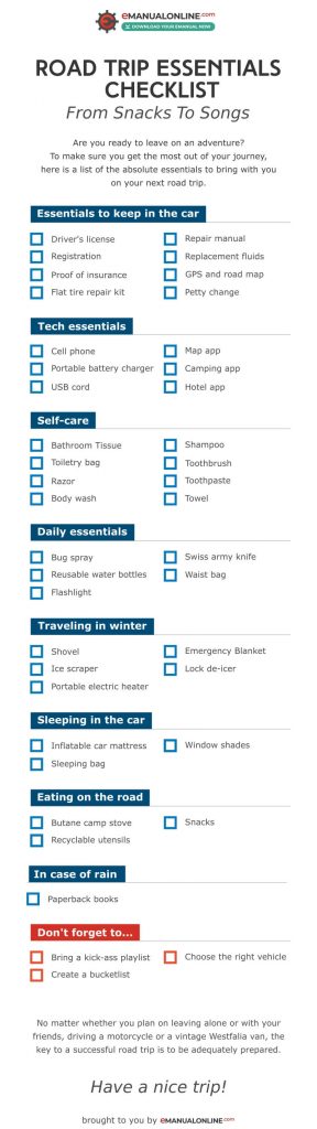 Road Trip Essentials Checklist