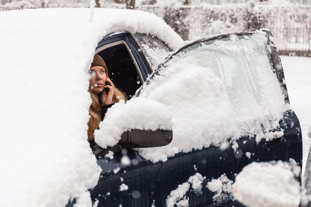 car covered in snow