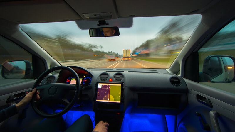 Driving on the highway using cruise control