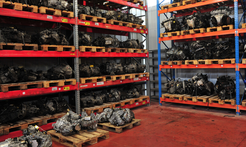 Junkyard car parts warehouse