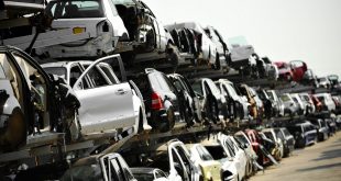 Junk cars in a junkyard