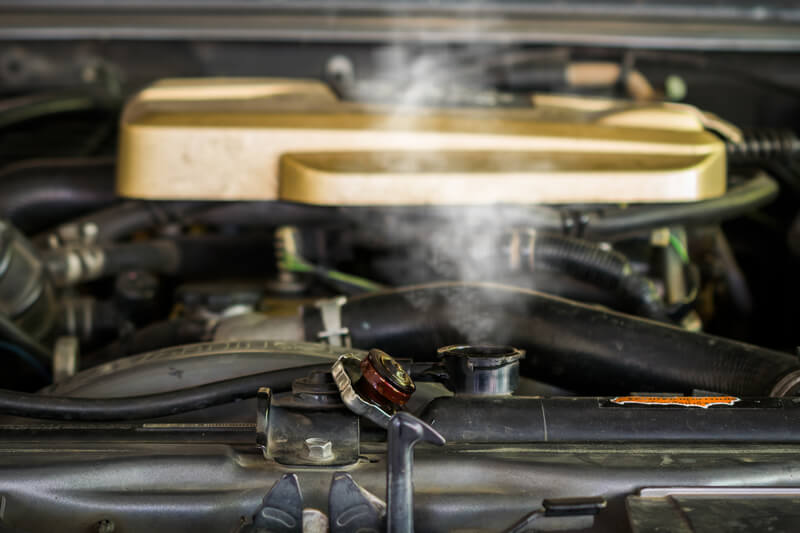 Overheating car