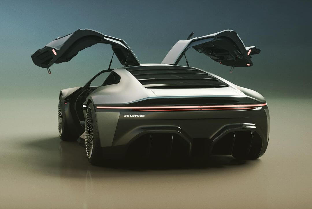 Modern-day Delorean DMC-12 rendering