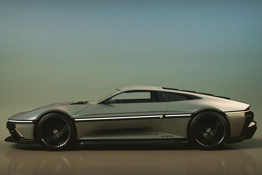 Modern-day Delorean DMC-12 rendering