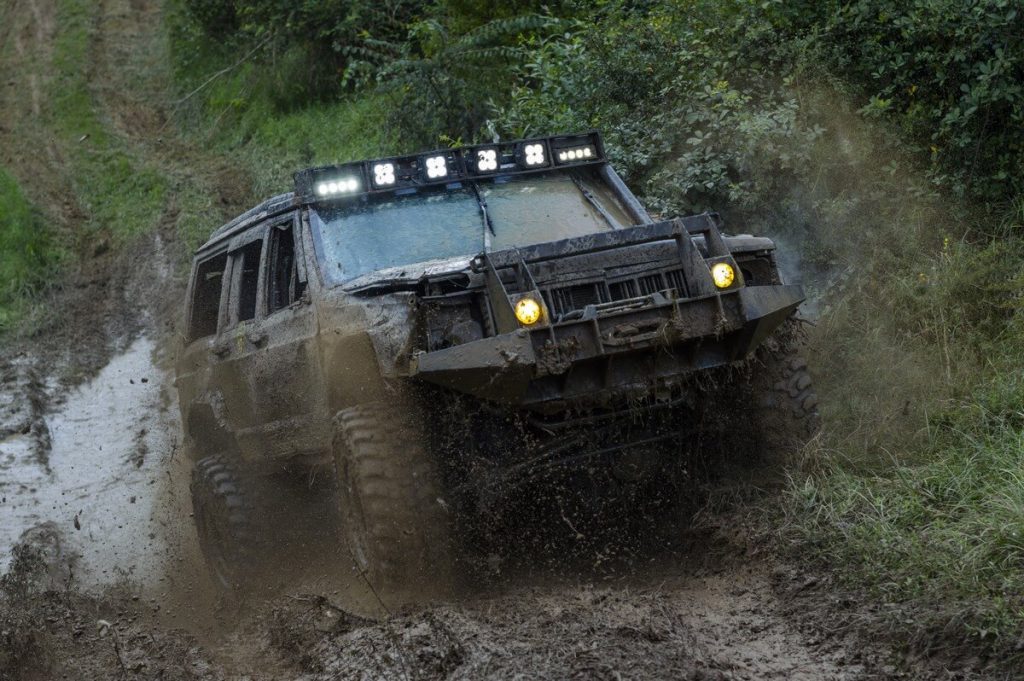 Truck with fog lights