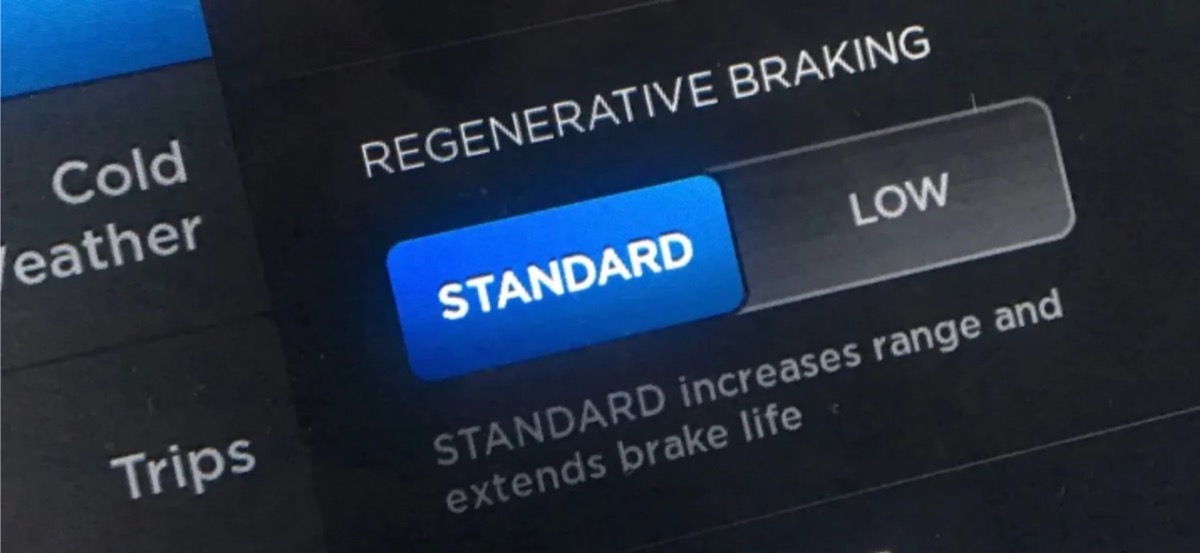 tesla regenerative braking