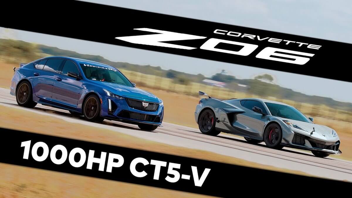 Drag Race Hennessey H1000 CT5-V Blackwing vs. Corvette Z06