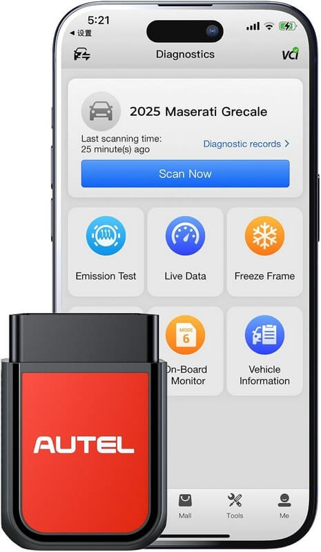 Autel AP2500E OBD2 Scanner Bluetooth Code Reader