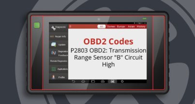 P2803 OBD2: Transmission Range Sensor "B" Circuit High