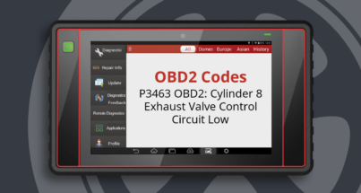 P3463 OBD2: Cylinder 8 Exhaust Valve Control Circuit Low