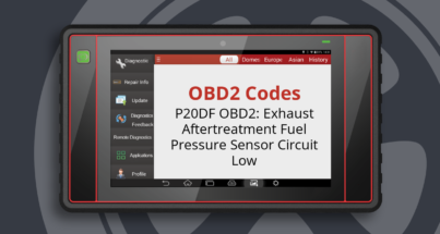 P20DF OBD2: Exhaust Aftertreatment Fuel Pressure Sensor Circuit Low