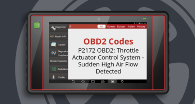 P2172 OBD2: Throttle Actuator Control System - Sudden High Air Flow Detected
