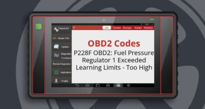 P228F OBD2: Fuel Pressure Regulator 1 Exceeded Learning Limits - Too High