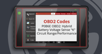 P0B6E OBD2: Hybrid Battery Voltage Sense "K" Circuit Range/Performance