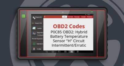 P0C85 OBD2: Hybrid Battery Temperature Sensor "H" Circuit Intermittent/Erratic