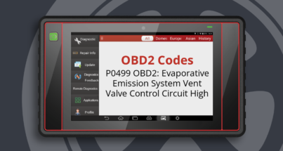 P0499 OBD2: Evaporative Emission System Vent Valve Control Circuit High