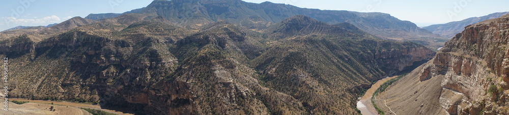 The natural wonder Ras-il Hacar, Botan brook canyon. Botan is a tributary of the Tigris River. Panoramic view, Siirt - TURKEY Questions & Answers