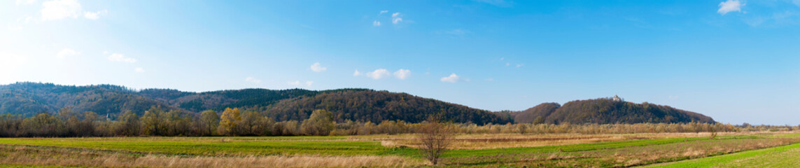 Panorama With Distant Forest And Churches On A Beautiful Sunny Day Canvas Print Questions & Answers
