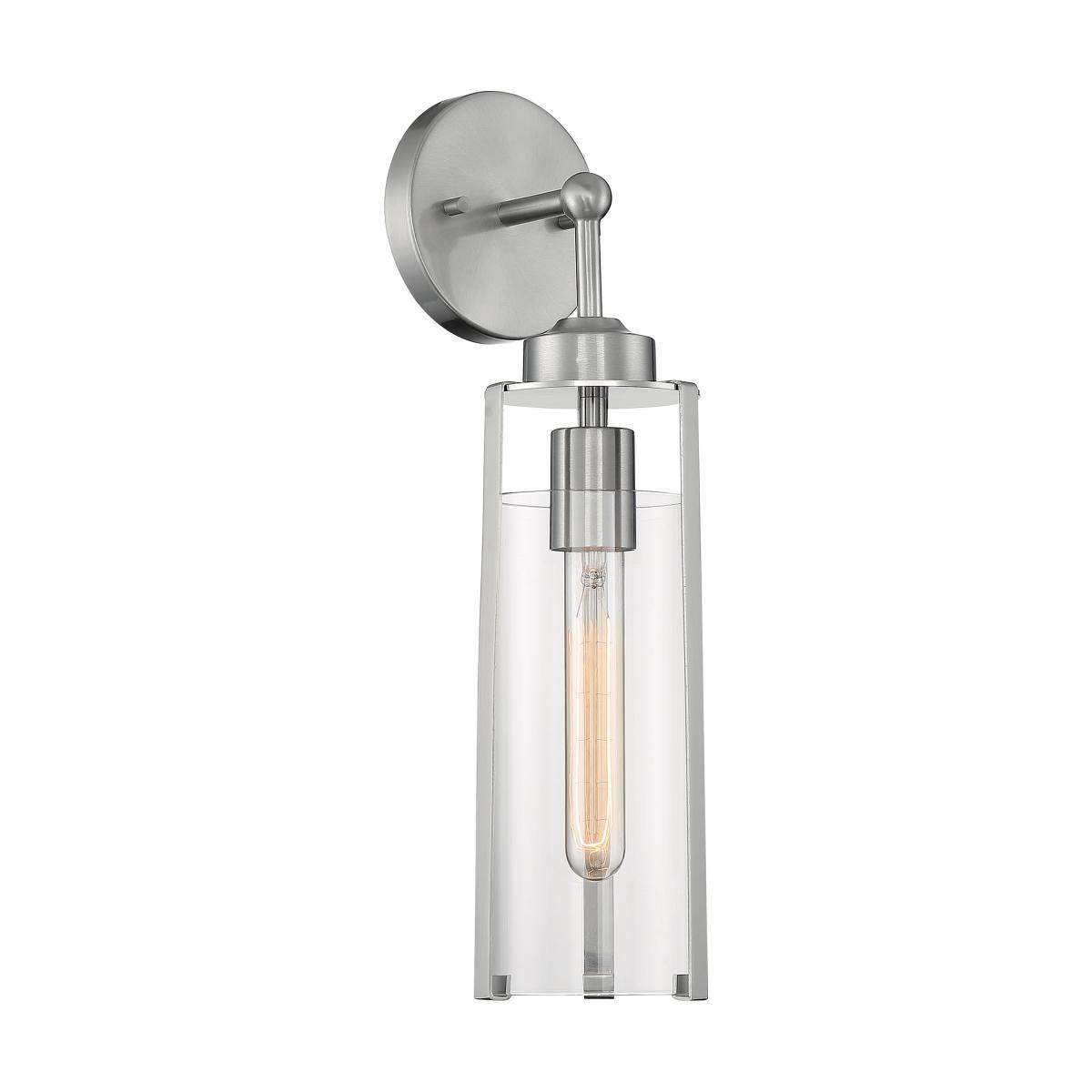Nuvo 60-7141 - Brushed Nickel Indoor Wall Sconce - Clear Glass Questions & Answers